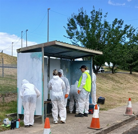 Tumut TAFE Bus Shelter getting make over.jpg