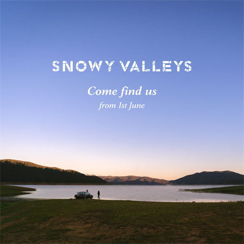 Blowering Dam backdrop used to promote the Snowy Valleys and thier Come find Us campaign.png