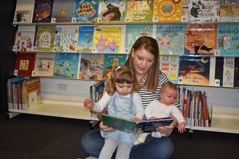 Local mum Bonnie with Maggie and baby Charlie who is enrolled in the Dolly Parton Imagination Library program..JPG
